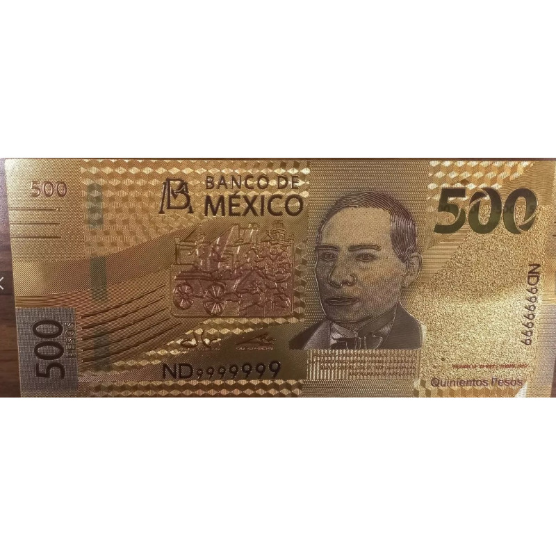 BILLETE DE 500 PESOS DE METAL BENITO JUAREZ