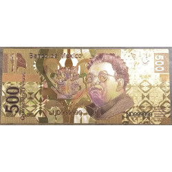 BILLETE DE 500 PESOS METAL FRIDA Y DIEGO