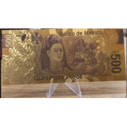 BILLETE DE 500 PESOS METAL FRIDA Y DIEGO