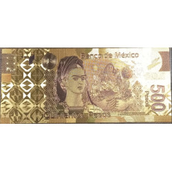 BILLETE DE 500 PESOS METAL FRIDA Y DIEGO